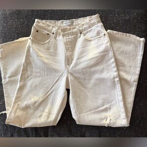 Abercrombie & Fitch Cream 90’s Straight Ultra High Rise Jeans